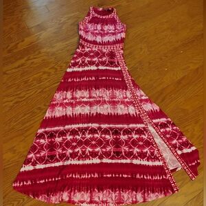 INC International Concepts Fuchsia and White Maxi Dress